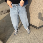 شلوار جین بالنی قد90  رنگ یخی متوسط