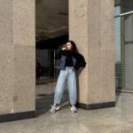 شلوار جین بالنی قد90  رنگ یخی متوسط