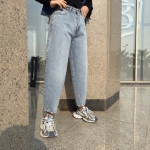 شلوار جین بالنی قد90  رنگ یخی متوسط