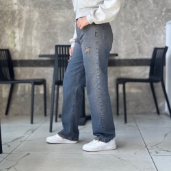 شلوار جین واید فیت بدون کشسانی سایه دار قد 110