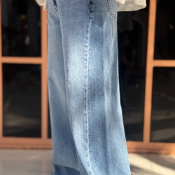 شلوار جین واید پنت (pant) قد 112 اورجینال رنگ آبی روشن