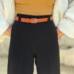 شلوار پارچه ای واید کرپ لاکچری  پشت کش چیچک 