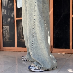 شلوارجین بگ شافل پنس دار b&l 