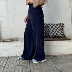 شلوار پارچه ای جنس پورش ریزشی قد 110 رنگ سورمه ای 