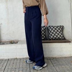 شلوار پارچه ای جنس پورش ریزشی قد 110 رنگ سورمه ای 