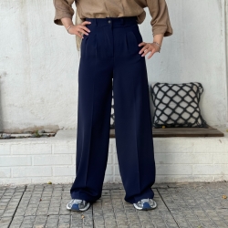 شلوار پارچه ای جنس پورش ریزشی قد 110 رنگ سورمه ای 