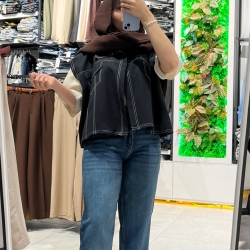 وست لینن مشکی بدون ابرفت فری سایز