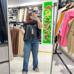 وست لینن مشکی بدون ابرفت فری سایز