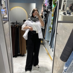 شلوار واید فیت کرپسان لخت پشت کش 