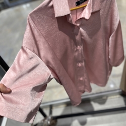 شومیز طرحدار قد پشت 65 جلو 60 فری سایز