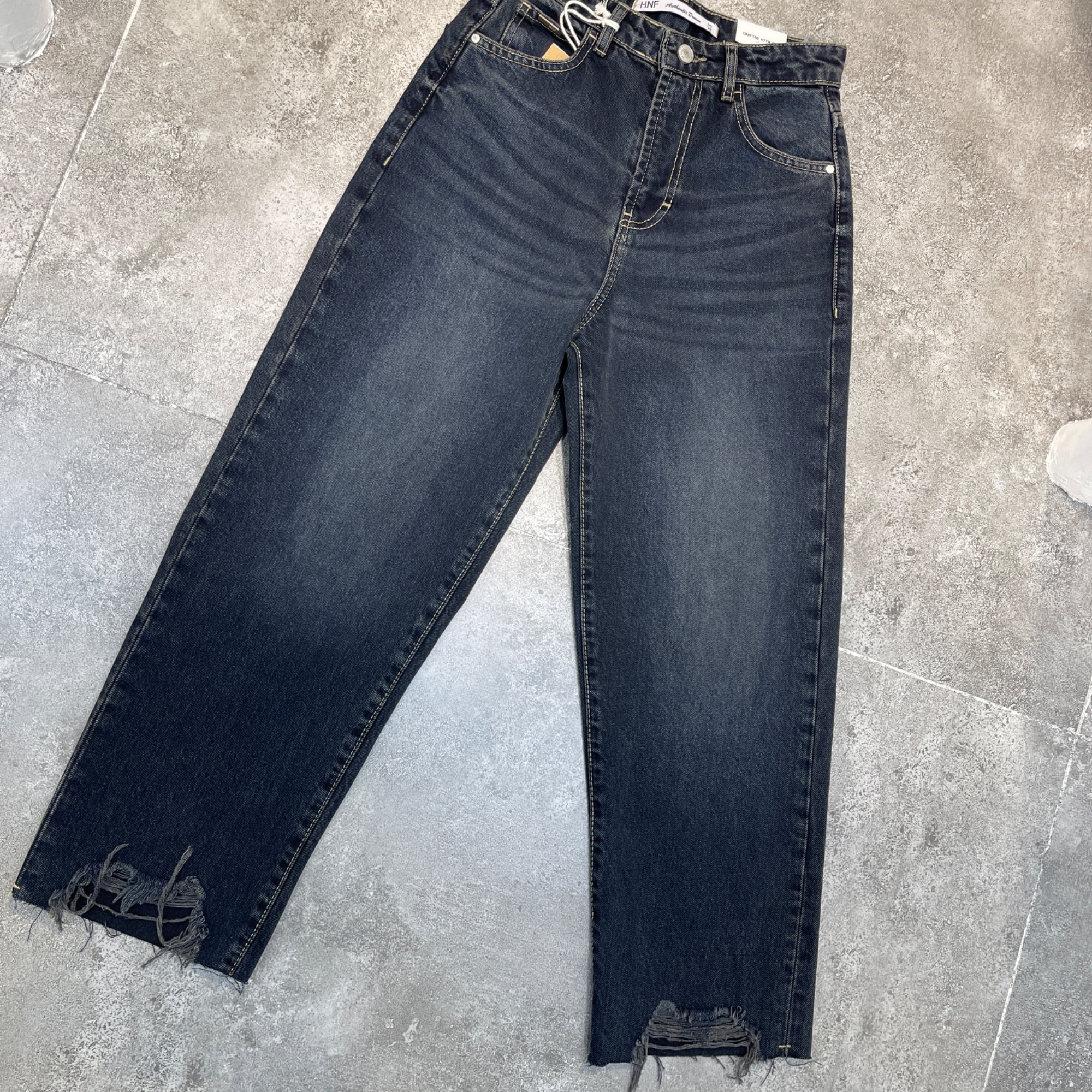 شلوارجین استرایت فیت قد90 دمپا زاپ