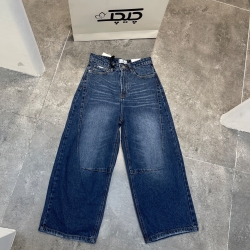 شلوار جین واید رلکس پنس دار قد 90