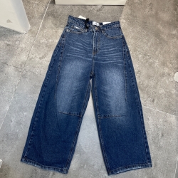 شلوار جین واید رلکس پنس دار قد 90