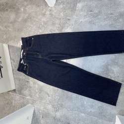 شلوار جین واید سورمه ای قد90 دمپا کات