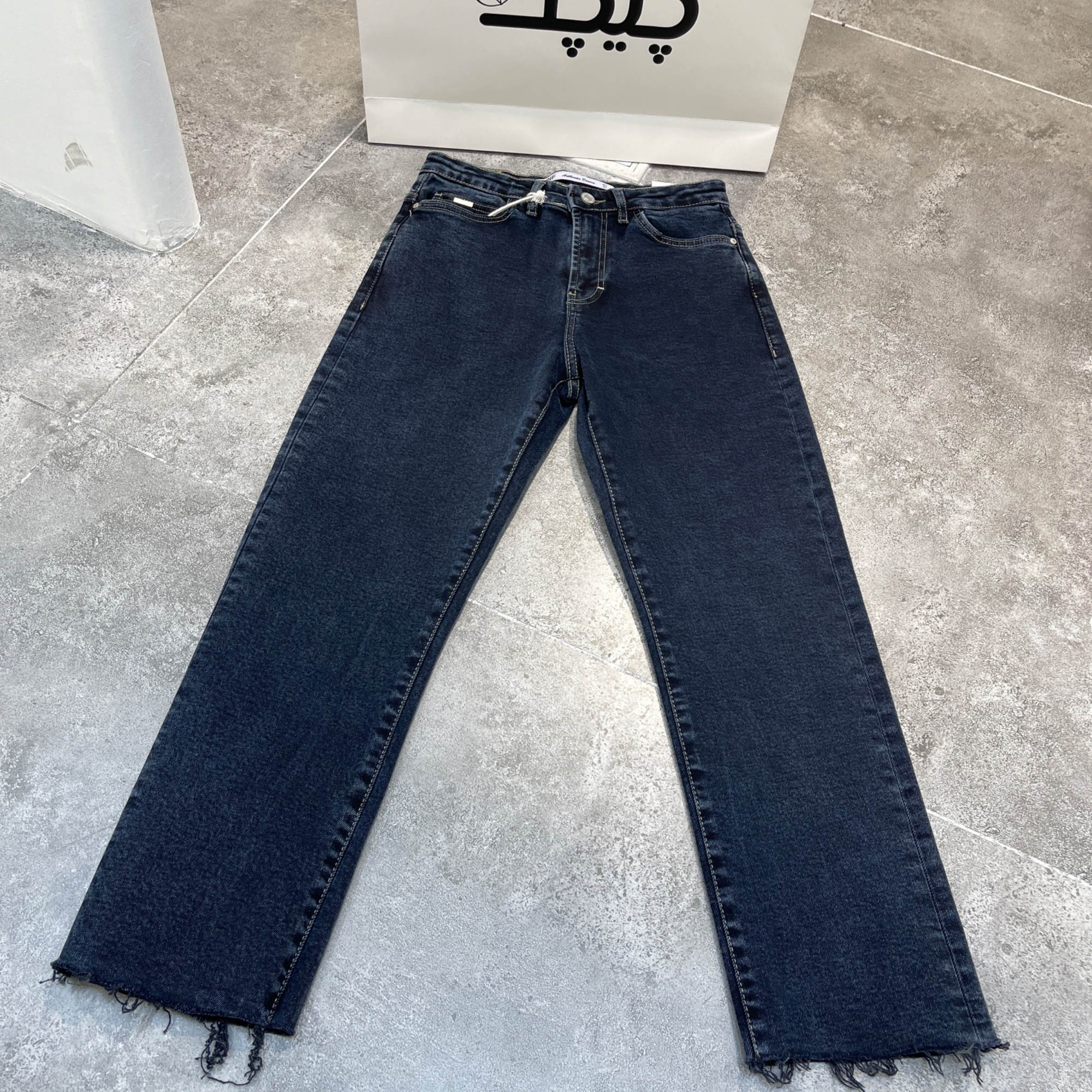 شلوارجین استرایت فیت کم کش دمپا کات قد90