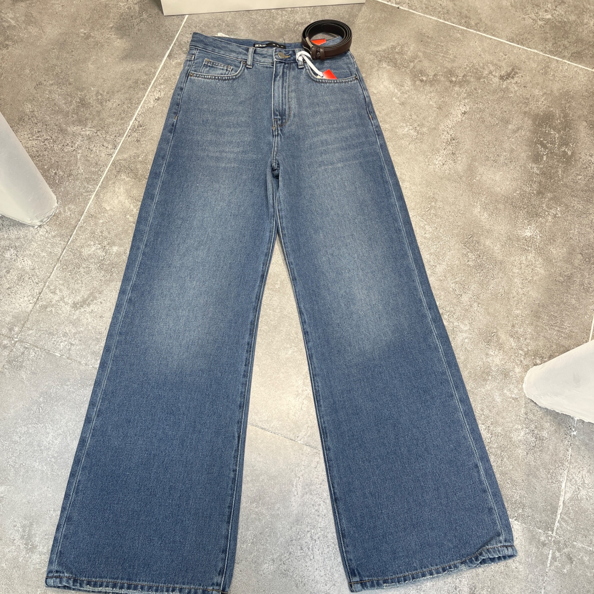 شلوارجین فلربگی قد112 پارچه ریزشی جک بات