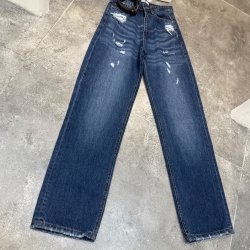 شلوارجین راسته فیت (زاپ بسته) قد 110