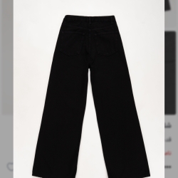 شلوارجین فلر مشکی پارچه جک پات قد110