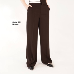 شلوار پارچه ای لخت وریزشی پارچه کرپ سان قد110 مشکیو قهوه ای