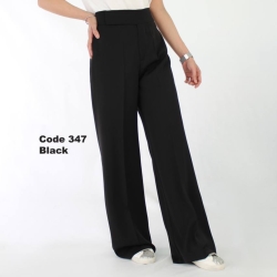 شلوار پارچه ای لخت و ریزشی پارچه کرپ سان قد110 مشکی وسورمه ای