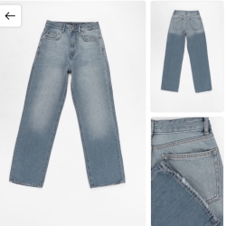 شلوار جین راسته پارچه جک پات ریزشی قد110