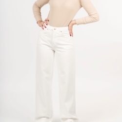 شلوارجین واید سفید پارچه جک پات ریزشی قد110