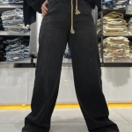 جین واید pant اورجینال رنگ زغالی