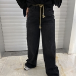 جین واید pant اورجینال رنگ زغالی