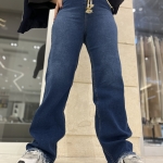 جین استرایت فول کش قد108 رنگ آبی وسط